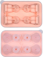 Cute 3D Cat Silicone Ice Cube Tray Mold Cartoon Animal Ice Box BPA-Free (Pink)