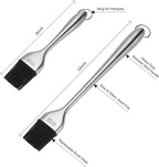 RWM Basting Brush - Grilling BBQ Baking, Pastry and Oil Stainless Steel Brushes with Back up Silicone Brush Heads(Orange) for Kitchen Cooking & Marinating, Dishwasher