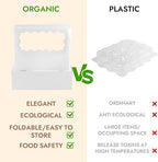 JCD 8pcs Cake Cupcake Combo Boxes with Clear Window and Cupcake Insert Fit 4 Cupcakes and 1 Mini Cake for Partry (1+4/8pcs)