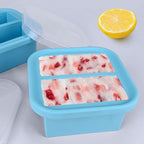 1-Cup Silicone Freezer Tray with Lid 2 pack Soup freezer molds Food Freezing Container Make 4 Perfect Soups, Broths, Stews, Sauces, Curries