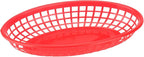 80 Pack 8.9x5.7x1.6 Inch Red Plastic Fast Food Baskets, Restaurant and Deli Serving Baskets for Picnic, Chicken, Burgers and Fries