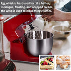 CUSIMAX Stand Mixer, 5-QT Stainless Steel Bowl Food Mixer, Tilt-Head Kitchen Electric Mixer with Dough Hook, Mixing Beater and Whisk, Splash Guard, Red