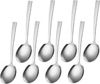Stainless Steel Serving Spoons Set 8.8 Inch Serving Utensils Large Spoons for Buffet Catering Parties Kitchen, 8 Pcs