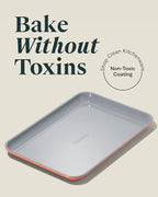 Caraway Nonstick Ceramic Small Baking Sheet (9x13”) – Non-Toxic, PTFE & PFOA Free – Oven Safe – Aluminized Steel Core – Mini Sheet Pan for Baking, Roasting & More - Perracotta