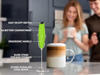 Zulay Kitchen Milk Frother Wand – High-Speed Handheld Frother with Upgraded Stand – Electric Foam Maker with Stainless Steel Whisk