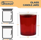 10 OZ Thick Candle Jars for Making Candles 15 Pcs, Empty Jars with Wood Lids for Candle Making, Sample Container, Red