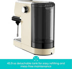 CASABREWS 3700 Essential Espresso Machine 20 Bar, Stainless Steel Coffee Maker with Steam Milk Frother, Espresso Coffee Machine Cappuccino Latte Machine with 43.9oz Removable Water Tank, Creamy