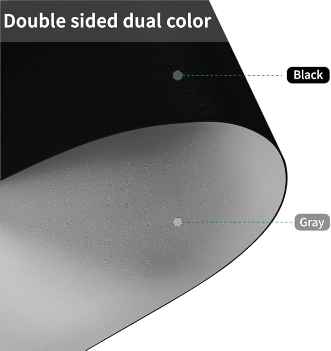 Desk Pad - 14x45 Inch Waterproof Easy to Clean Can Conceal Flaws Protector The Table Top from Scratches Used for Coffee Table Office Table Dresser(Black+Gray 14x45)