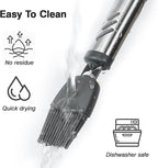 Silicone Basting Brush, 7.67 Inch Pastry Brush For Baking Barbecue, Heat Resistant Grill Brush For Oil And Sauce, Comfortable Grip, BPA Free and Dishwasher Safe (2 Pcs)