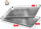 JoyTable Aluminum Baking Sheet Set, 2 Pack Large Sheet Pan, Commercial Quality Cookie Sheets for Baking or Roasting Non-Stick, 21 x 15 Inch Warp Resistant Aluminum Baking Pan