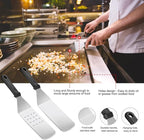 39PCS Griddle Accessorie Kits, Outdoor Grilling Tools for Blackstone and Camp Chef, Stainless Steel BBQ Accessorie Grill Spatula Set With Basting Cover Chopper, Scraper, Bottle, Tongs, Egg Mold