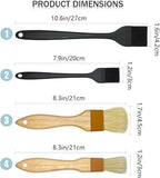 4 Pack Pastry Brush-Basting Brush Pastry Brushes for Baking, Silicone Basting Brush, Basting Oil Brush with Boar Bristles and Beech Hardwood Handles for Kitchen, Grilling and Spreading Oil, BBQ Sauce