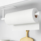 Paper Towel Holder - Self-Adhesive or Drilling, White Wall Mounted Rack - SUS304 Stainless Steel Kitchen Roll Holder Under Cabinet (2 Pack)