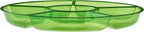 Plasticpro 6 Sectional Round Plastic Serving Tray/Platter (8, Green)