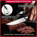 4.5 Inch Steak Knives Set of 8, Micro-Cutting Point Serrated Edge, Very Sharp Steak Knife, Dishwasher Safe, 50CR15MOV Stainless Steel, Handle Ergonomic And Full Tang Design With Gift Box