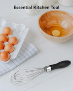 10-Inch Stainless Steel Kitchen Whisk, Ergonomic, Non-Slip Handle, Dishwasher Safe, Perfect for Beating Eggs, Mixing Batter, Whipping Cream