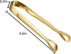 10 Pack Small Ice Tongs Sugar Tongs, Stainless Steel Mini Serving Appetizers Tongs for Party Coffee Tea Wine Bar Kitchen (Golden)