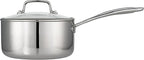 Tramontina Tri-Ply Clad Stainless Steel 3-Quart Sauce Pan with Glass Lid, Induction-Ready, Dishwasher-Safe, NSF-Certified