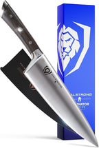 Dalstrong Chef Knife - 8 inch Blade - Gladiator Series - ABS Faux Wood Handle - Forged High Carbon German Steel - Razor Sharp Kitchen Knife - Professional Full Tang Knives - Sheath - NSF Certified