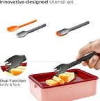 linoroso Stackable Bento Box Adult Lunch Box | Meet All You On-the-Go Needs for Food, Salad and Snack Box, Premium Bento Lunch Box for Adults Include Utensil Set, Dressing Containers - Frozen Berry