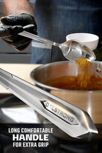Dalstrong Chef's Utility Spoon - Silver 304 Stainless Steel - Professional Use - Corrosion Resistant - 1 TBSP 9 inch long - Tasting Plating Metal Spoon - Mirror Polish Satin Finish - Engraved Logo
