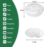 Aufind 12" 2 Pack Pie Carrier with Lid and Handle, Reusable Food Storage Containers for Pies, Cheesecake, Pizza, Nuts Fruit
