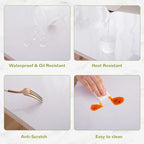 24 x 55 Inch Clear Table Cover Protector, Clear Table Protector for Dining Room Table, 1.5mm Plastic Table Cover, Waterproof Table Pad for Kitchen, Office