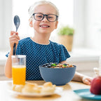 Homienly Soup Bowls, Cereal Bowl, Premium Wheat Straw Bowls Set of 8, Unbreakable Plastic Bowls Microwave Safe, Dishwasher Safe Serving Bowl for Kitchen, Breakfast, Dinner, Salad, Poke (Blue, 26 OZ)