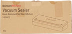 Bonsenkitchen Vacuum Sealer Machine, Multi-Functional Food Sealer with Built-in Cutter & Bag Storage, High-Speed Continuous Working with Globefish Technology, Includes Vacuum Bags & Roll Bag, Black