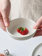 famiware Starlight Soy Sauce Dish Ceramic Dipping Bowls Set of 6, 3 oz Individual Dip Sauce Cups/Bowls/Dishes/Plates, Small Serving Bowl for Side Dishes, Dessert, Ice Cream, Condiment, Matte White