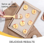 Nonstick Baking Sheet Pan Set of 3, Heavy Duty Cookie Sheets for Oven, 0.6mm Thick Quarter Size & Half Size & Jelly Roll Pan, Rustproof & Easy Clean with Textured Surface(Pink)
