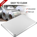 TENUP 6 Pack Aluminum Half Sheet Pan, 18" x 13" Heavy Duty Commercial Baking Tray Reinforced Rim, Warp-Resistant Rust-Free
