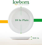 100% Compostable Paper Plates, 10 Inch, 125 Count, Biodegradable Bagasse Plates, Heavy Duty Disposable Plates Bulk for Party | Microwave-Safe | Soak-Resistant, Cut Resistant