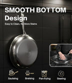 Non Stick Frying Pans with Lids, 10 Inch Fry Pan, Hybrid Large Frying Pan with Lid, Nonstick Skillet Stainless Steel, Dishwasher & Oven-Safe, Induction Compatible Cooking Pan