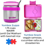 Yumbox Zuppa Leak-Proof Insulated Food Jar, 14 oz (1.75 cups), Triple Insulated Stainless Steel, Keeps Food Hot for 6 Hours, Cold for 12 Hours, Wide Mouth with Removable Utensil Band, Bijoux Purple