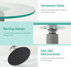 Uten Glass Cake Turntable for Decorating, 12 Inch Rotating Cake Stand, Large Revolving Cake Spinner Stand for Birthday, Party, Wedding Cake Baking Supplies Tools