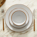 Stone Lain Brasa Modern Stoneware 16 Piece Dinnerware Sets, Plates and bowls Sets, Dish Set for 4, White