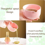 Matcha Tea Set, 5-Piece Ceramic Matcha Bowl & Whisk Kit with Cute Cat Pattern, Traditional Japanese Chawan, Scoop & Sifter, Perfect for Tea Ceremony, Gift for & Tea Lovers (pink)