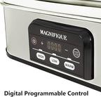 Magnifique 4 Quart Casserole Digital Slow Cooker, Premium Ceramic Bakeware for Oven, Dishwasher Safe Baking Dish, White