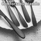 60 Piece Black Silverware Set, Stainless Steel Flatware Set for 12, Kitchen Utensil Set with Comfortable Handle,Tableware sets Include Spoons Forks Knives, Dishwasher Safe