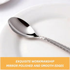 12 Pieces Heavy Duty Teaspoons Set,Tea Spoons Silverware,Food Grade Stainless Steel Dessert Spoons,Mirror Polished and Dishwasher Safe