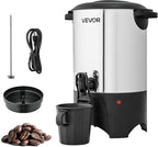 VEVOR Commercial Coffee Urn, 30 Cup 4.5 L Hot Beverage Dispenser with Dripless Faucet, Quick-Brewing Commercial Coffee Maker with Stainless Steel Liner, for Catering, Business, Church & Restaurant
