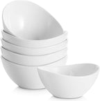 Porcelain Small Serving Bowls, 10 Ounce Dessert Bowls for Ice Cream Snacks Appetizer Candy Dishes, Dishwasher Safe Durable Ceramic White Bowl for Party, Set of 6