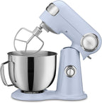 Cuisinart Stand Mixer, 12 Speed, 5.5 Quart Stainless Steel Bowl, Chef’s Whisk, Mixing Paddle, Dough Hook, Splash Guard w/ Pour Spout, Frosted Blue, SM-50BLU,Arctic Blue