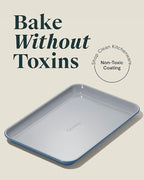 Caraway Nonstick Ceramic Small Baking Sheet (9x13”) – Non-Toxic, PTFE & PFOA Free – Oven Safe – Aluminized Steel Core – Mini Sheet Pan for Baking, Roasting & More - Slate