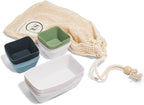 The Silicone Kitchen Reusable Silicone Bento Baking Cup, Non-Toxic, BPA Free, Dishwasher Safe Bento Box Accessories Lunch Box Dividers, Square and Rectangle, 24 Pack, Blue, White, Green