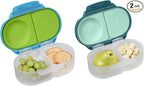 b.box Snack Box (2-pack) Reusable Snack Containers with Lids – Bento Box for Kids & Toddlers, Leakproof Lunch Box, BPA-Free and Dishwasher Safe Snack Container (O'Breeze + Emerald, 1 3/4 Cup)
