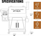 Z GRILLS 700D6Pro 2024 Pellet Grill & Smoker with PID V2.1 Controller, Dual-walled Insulation, Meat Probes, Huge Storage, Hopper Clean-out including Grill Cover and More