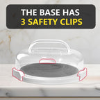 2 Pack Pie Carrier with Lids and Handles, Loadable Cupcake or Pizza Storage Containers, Includes Insulated Bags and Insulated Non-Slip Pads, Perfect for Transportation (Grey)