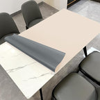 Leather Table Pad,1.8mm Thick,40x96 Inch,Table Pads for Dining Room Table Rectangular,Table Protector for Dining Room Table,Dining Table Cover Protector(Off White+Light Gray,40x96)